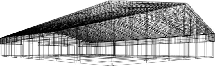Vector un dibujo de un edificio con la palabra "en él"