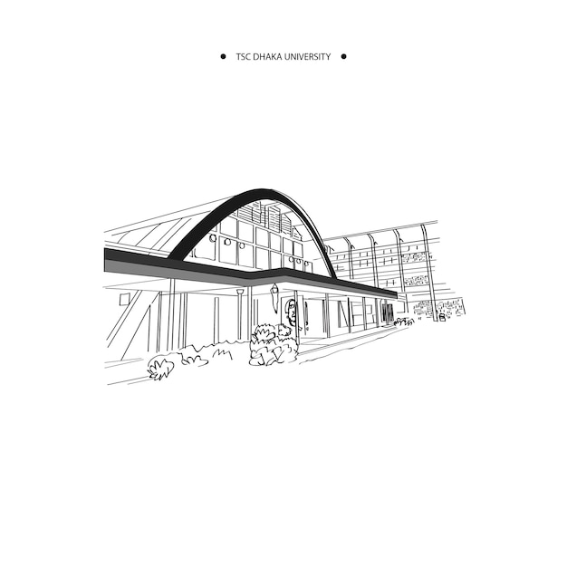 Vector un dibujo de un edificio con la palabra universidad de china en él