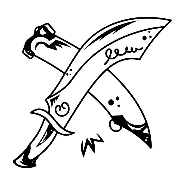 un dibujo de una espada con la palabra lager en él