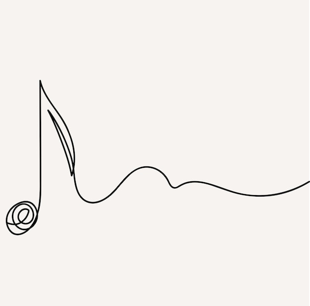 Dibujo de esquema de música minimalista Nota de boceto de instrumentos musicales Ilustración de boceto simple
