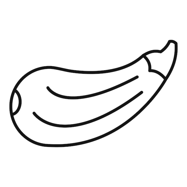 Dibujo de estilo icono de línea de una berenjena que representa el concepto de alimentación saludable