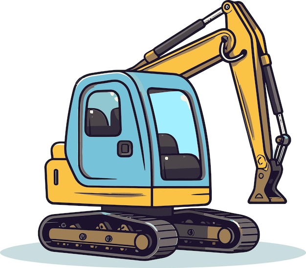 un dibujo de una excavadora amarilla con la palabra la palabra en él