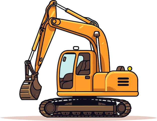 un dibujo de una excavadora amarilla que tiene la palabra excavador en él