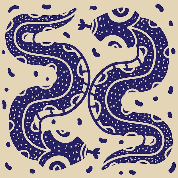 dibujo expresivo de una serpiente
