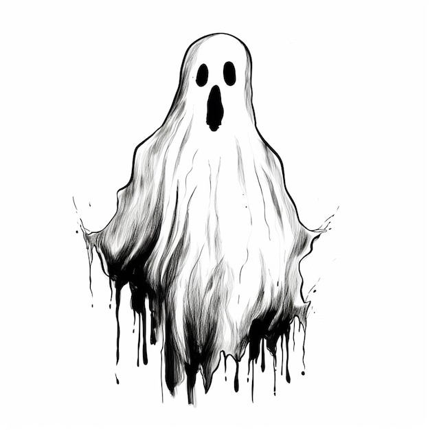 Vector un dibujo de un fantasma con un fantasma en él