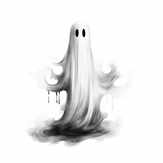 Vector un dibujo de un fantasma con un fantasma en él