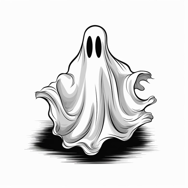 Vector un dibujo de un fantasma con un fantasma en él