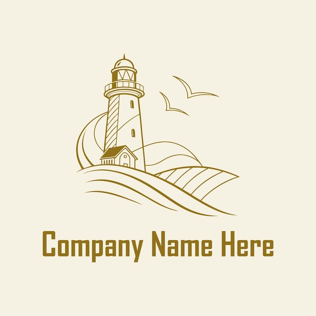 un dibujo de un faro con las palabras "nombre de la empresa" en él