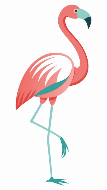 un dibujo de un flamenco con una cola rosa