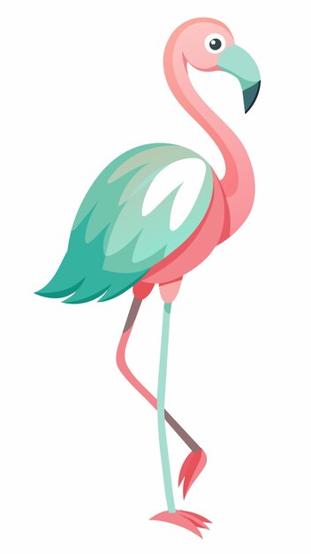 un dibujo de un flamenco con un pico rosa