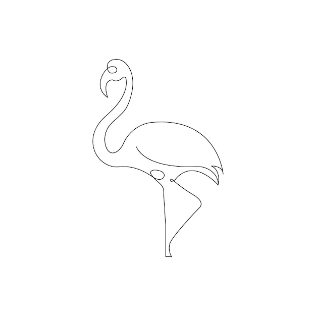 un dibujo de un flamingo con un flamengo rosado en él