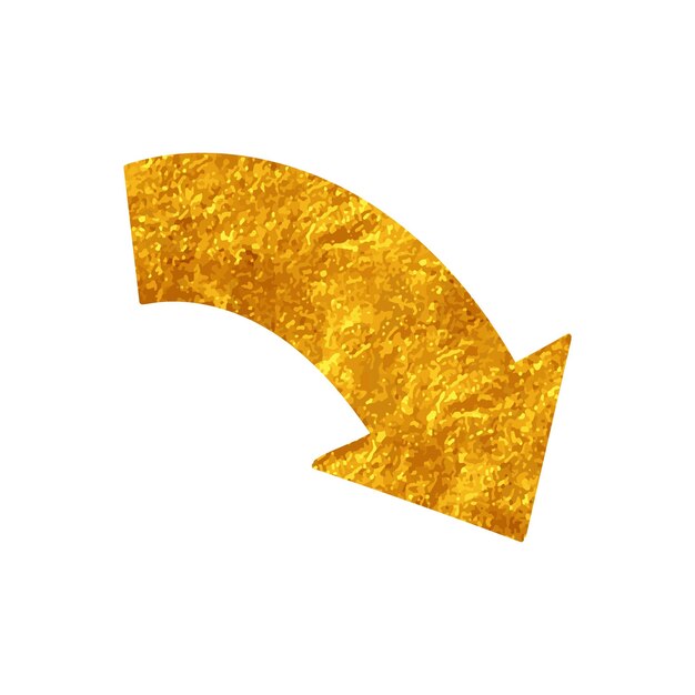 Dibujo de flecha en estilo de color dorado