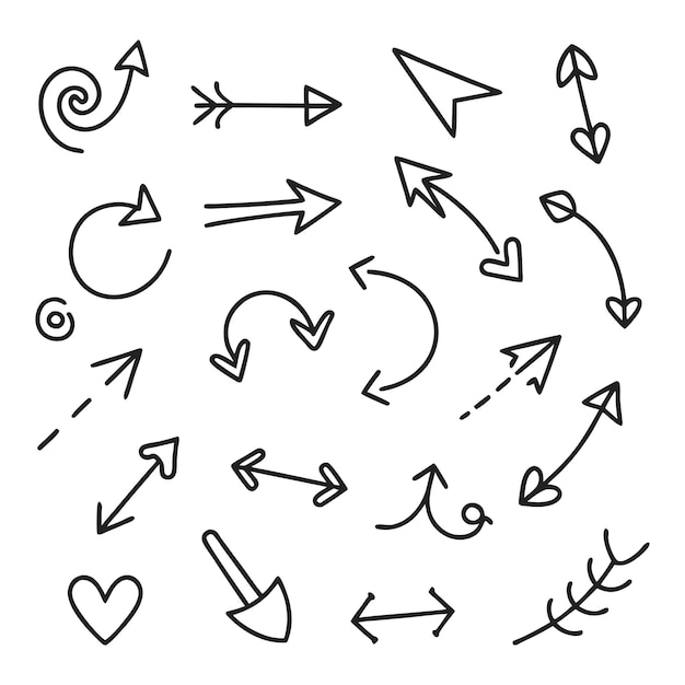 un dibujo de flechas y flechas con diferentes formas y formas