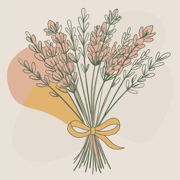 un dibujo de una flor con una cinta atada a su alrededor