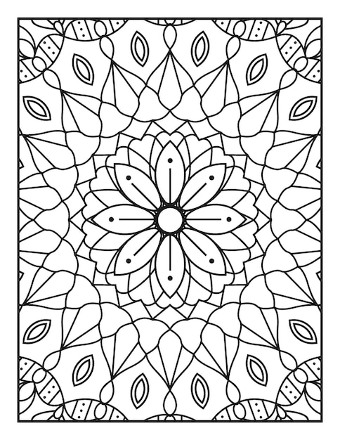 Dibujo de flor para colorear kdp para adultos