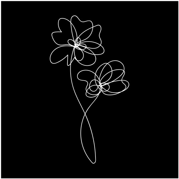 un dibujo de una flor con un contorno blanco