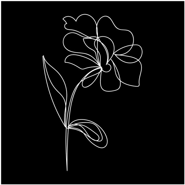 un dibujo de una flor con un contorno blanco