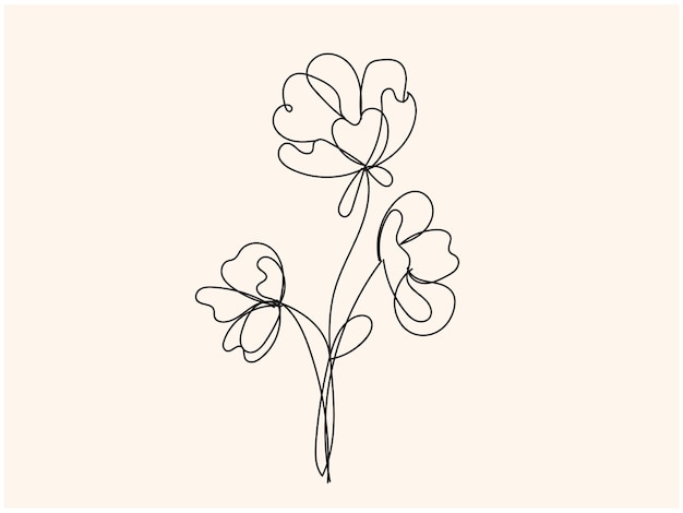 un dibujo de una flor con un corazón dibujado en ella