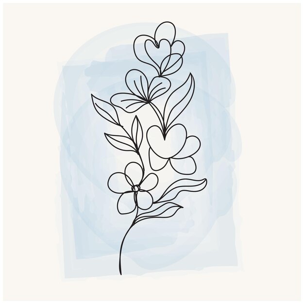 un dibujo de una flor con el corazón en ella