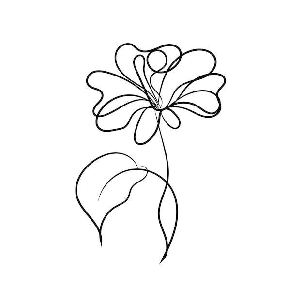 un dibujo de una flor con un dibujado de una flor en él