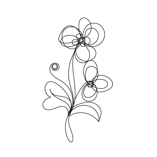 un dibujo de una flor con un dibujado de una flor en él