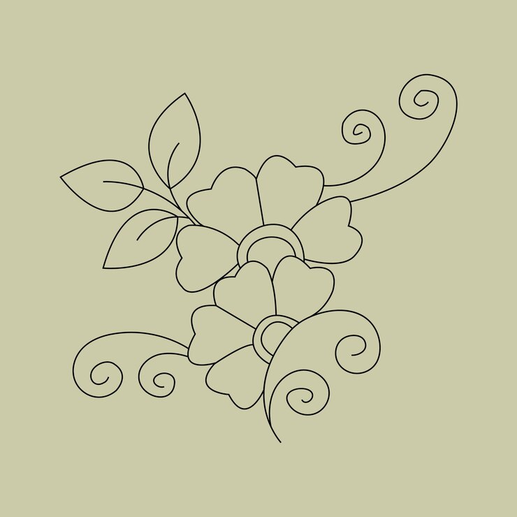 un dibujo de una flor con una espiral en ella