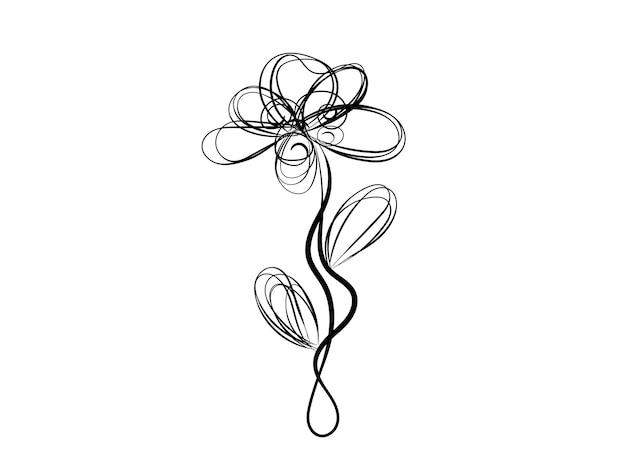 un dibujo de una flor con una espiral en ella