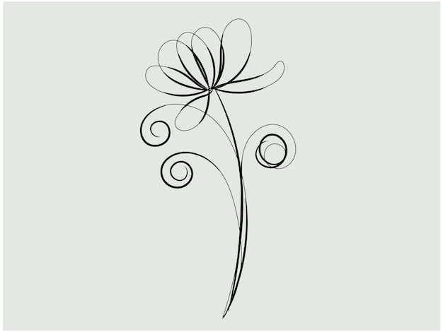un dibujo de una flor con una espiral en ella
