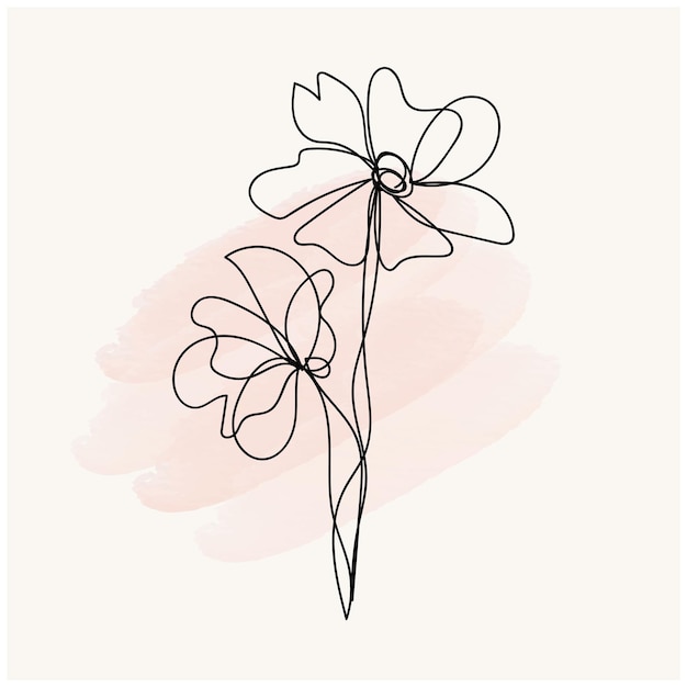 un dibujo de una flor con una flor en ella