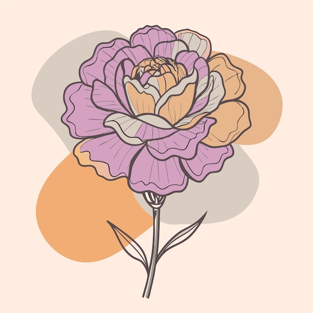 un dibujo de una flor con un fondo amarillo
