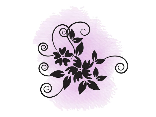 un dibujo de una flor con un fondo púrpura