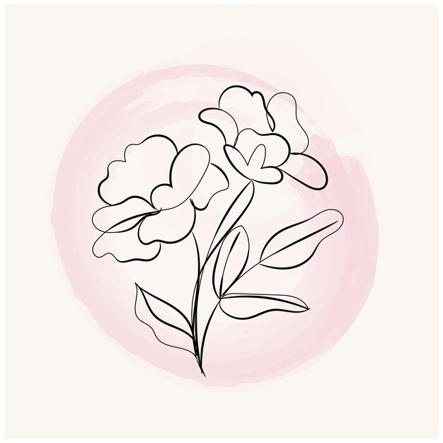un dibujo de una flor con un fondo rosa con un centro rosa