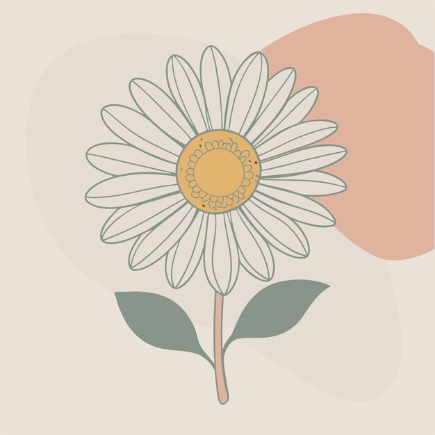 un dibujo de una flor con un fondo rosa