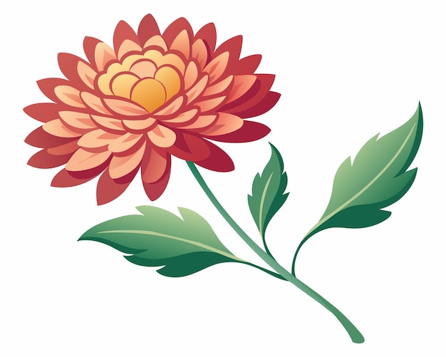 un dibujo de una flor y hojas del jardín