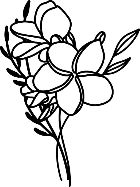 un dibujo de una flor con una línea en ella