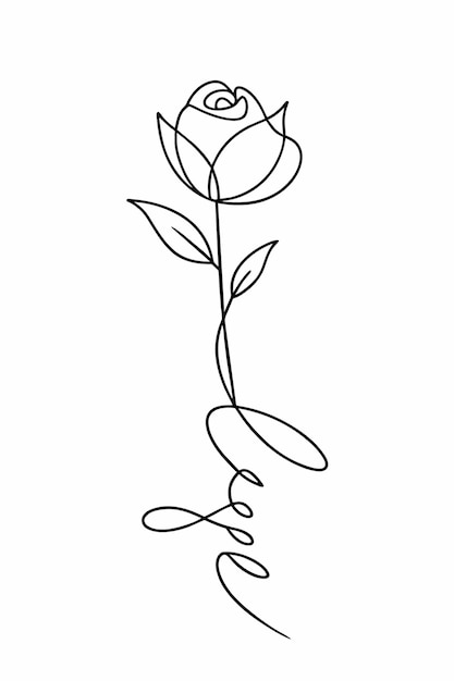 un dibujo de una flor con una línea en ella