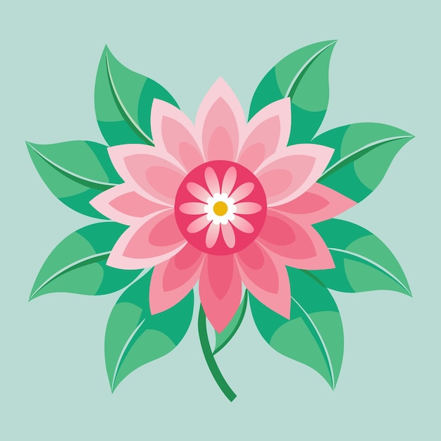 un dibujo de una flor de loto con el centro pintado sobre un fondo verde