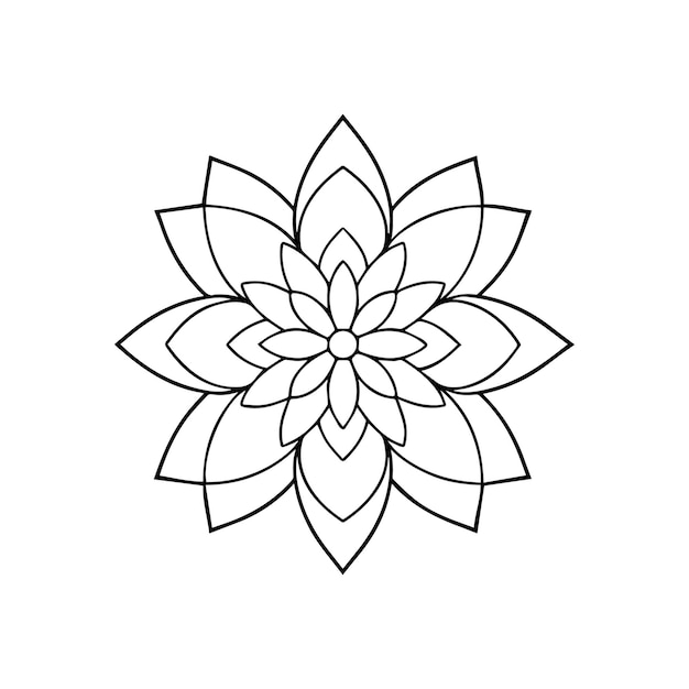 un dibujo de una flor de loto en un fondo blanco