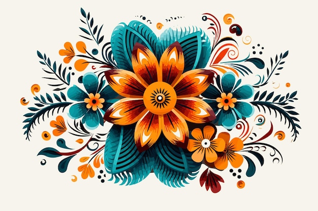 Dibujo de flor de loto mandala dibujado a mano de vector libre