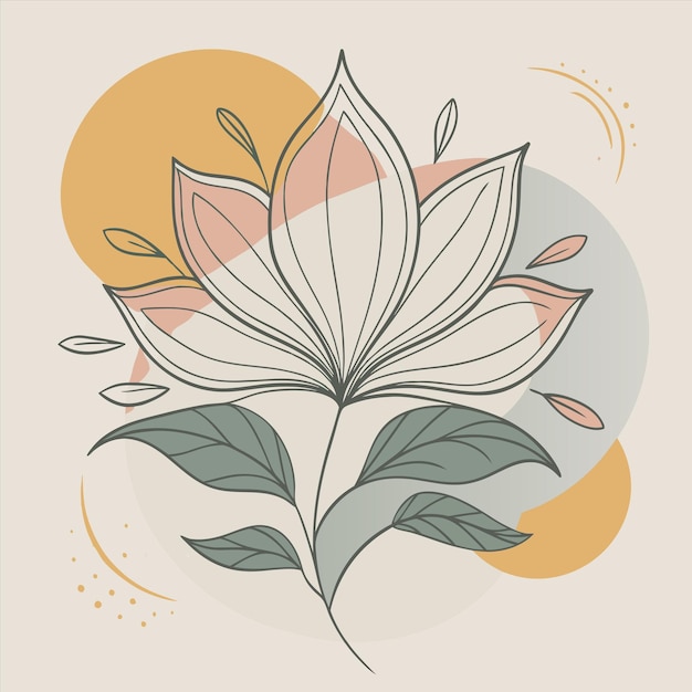 un dibujo de una flor de loto con el sol detrás de ella