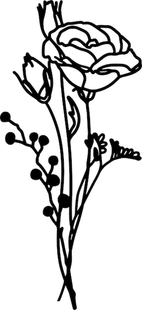 un dibujo de una flor con el número 3