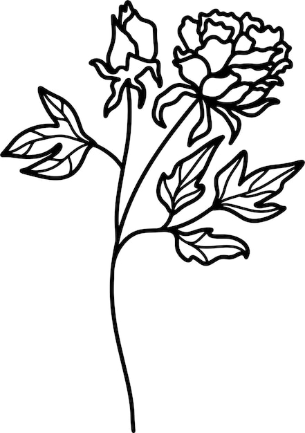 un dibujo de una flor con la palabra "flor" en ella