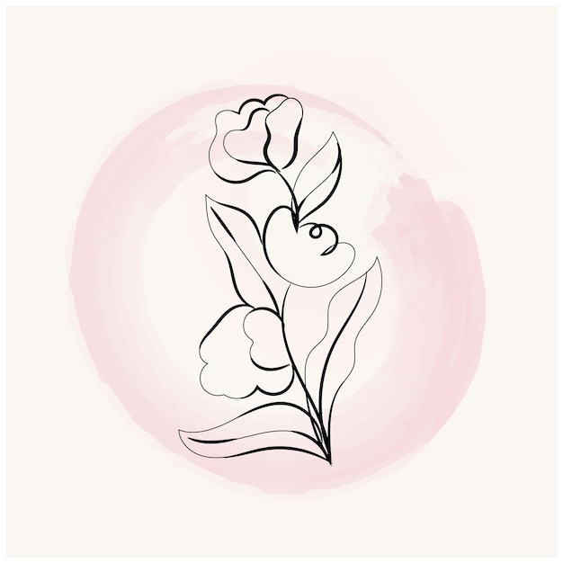 un dibujo de una flor con la palabra flor en ella