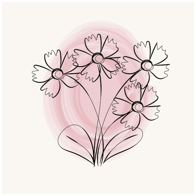 un dibujo de una flor con la palabra margarita en él