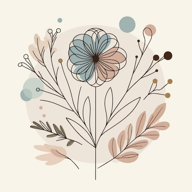 Vector un dibujo de una flor con la palabra 