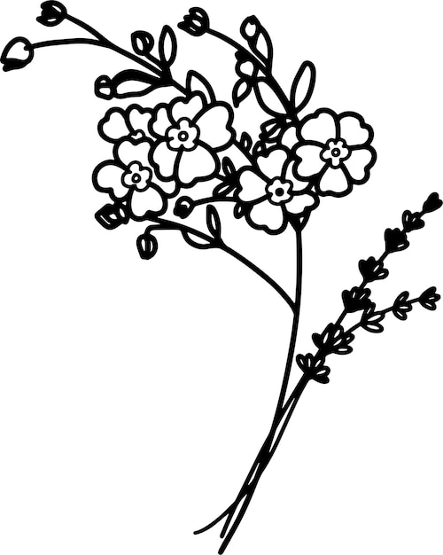 un dibujo de una flor con las palabras "flores" citadas en ella