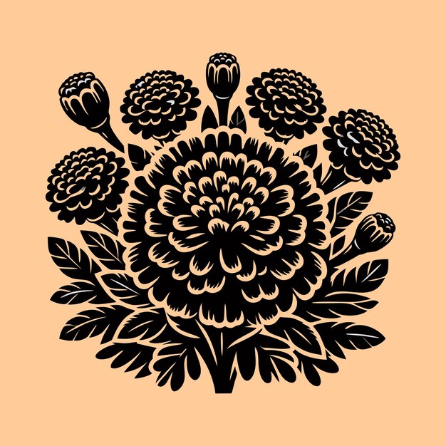 Vector un dibujo de una flor con las palabras flores en ella