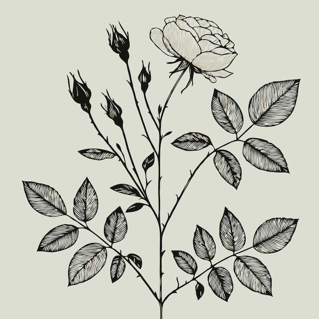 un dibujo de una flor con las palabras rosa en ella