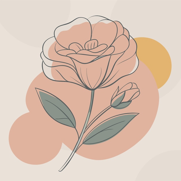 un dibujo de una flor con las palabras " rosas " en ella