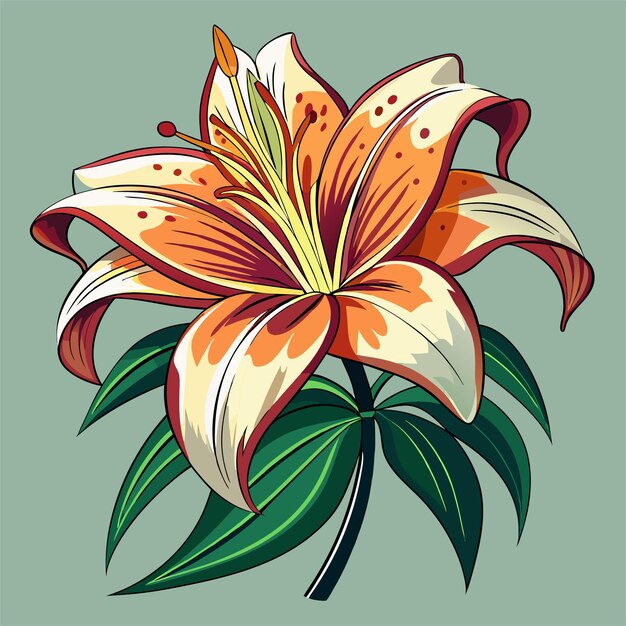 un dibujo de una flor con pétalos naranjas y amarillos